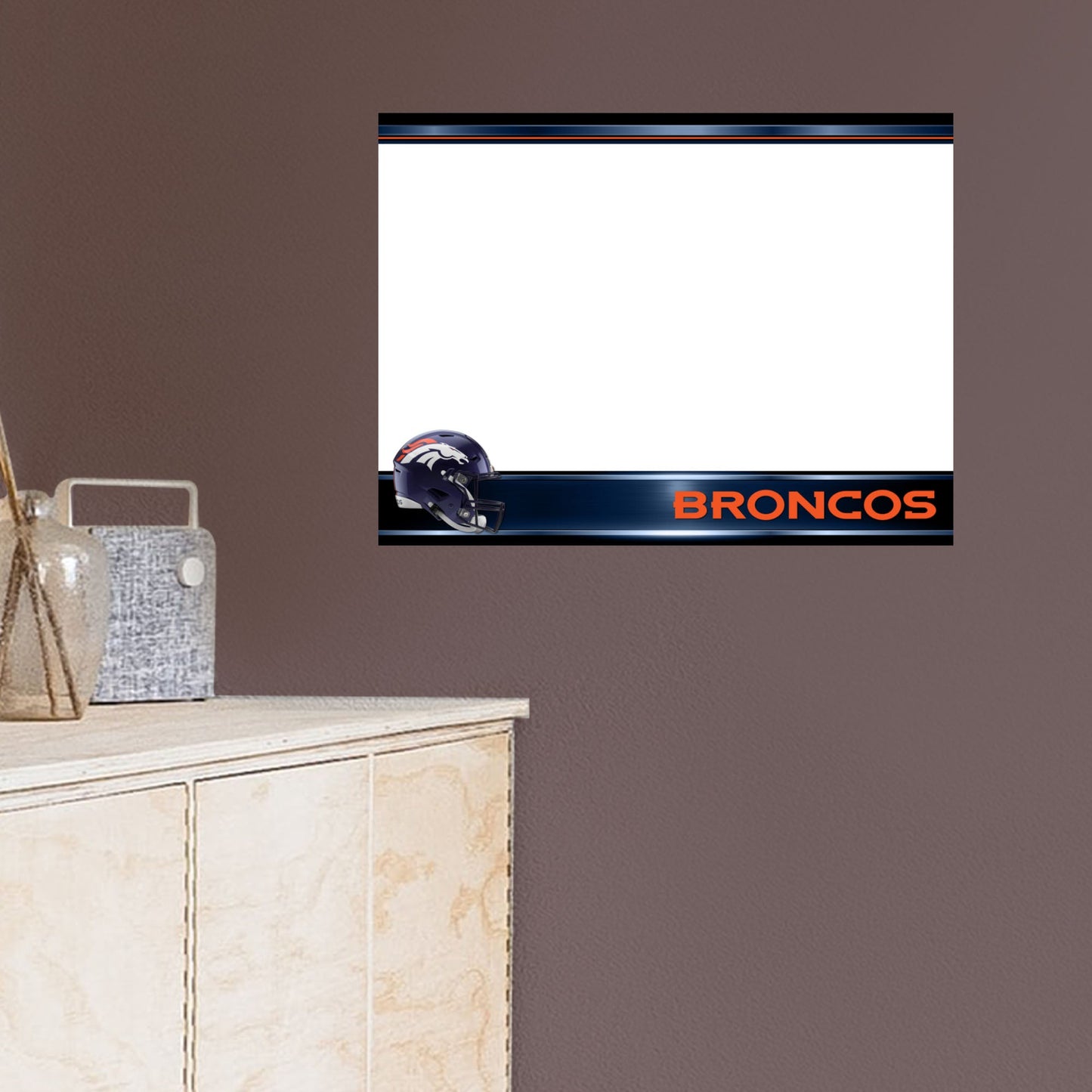 Denver Broncos:   Helmet Dry Erase Whiteboard        - Officially Licensed NFL Removable     Adhesive Decal