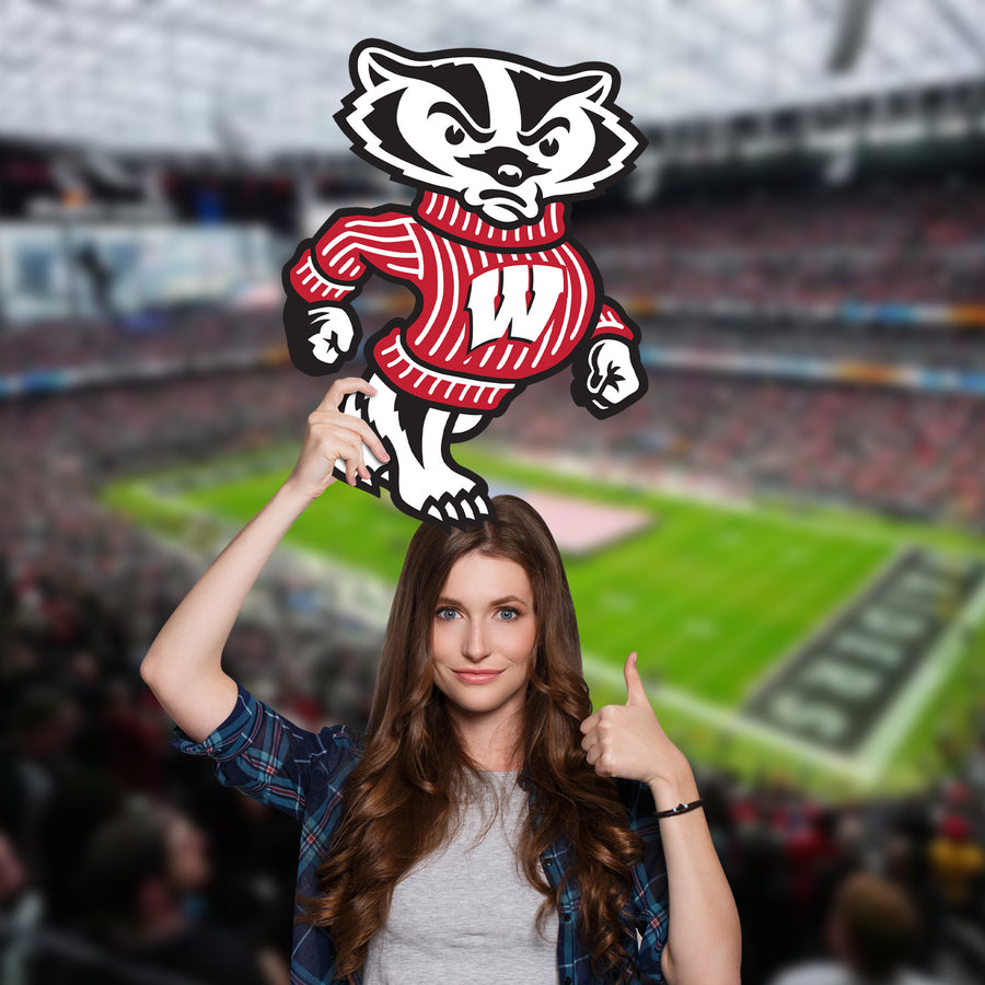 Bucky Foamcore Logo - Big Head - Official NCAA - Wisconsin Badgers - Foam Core Cutout