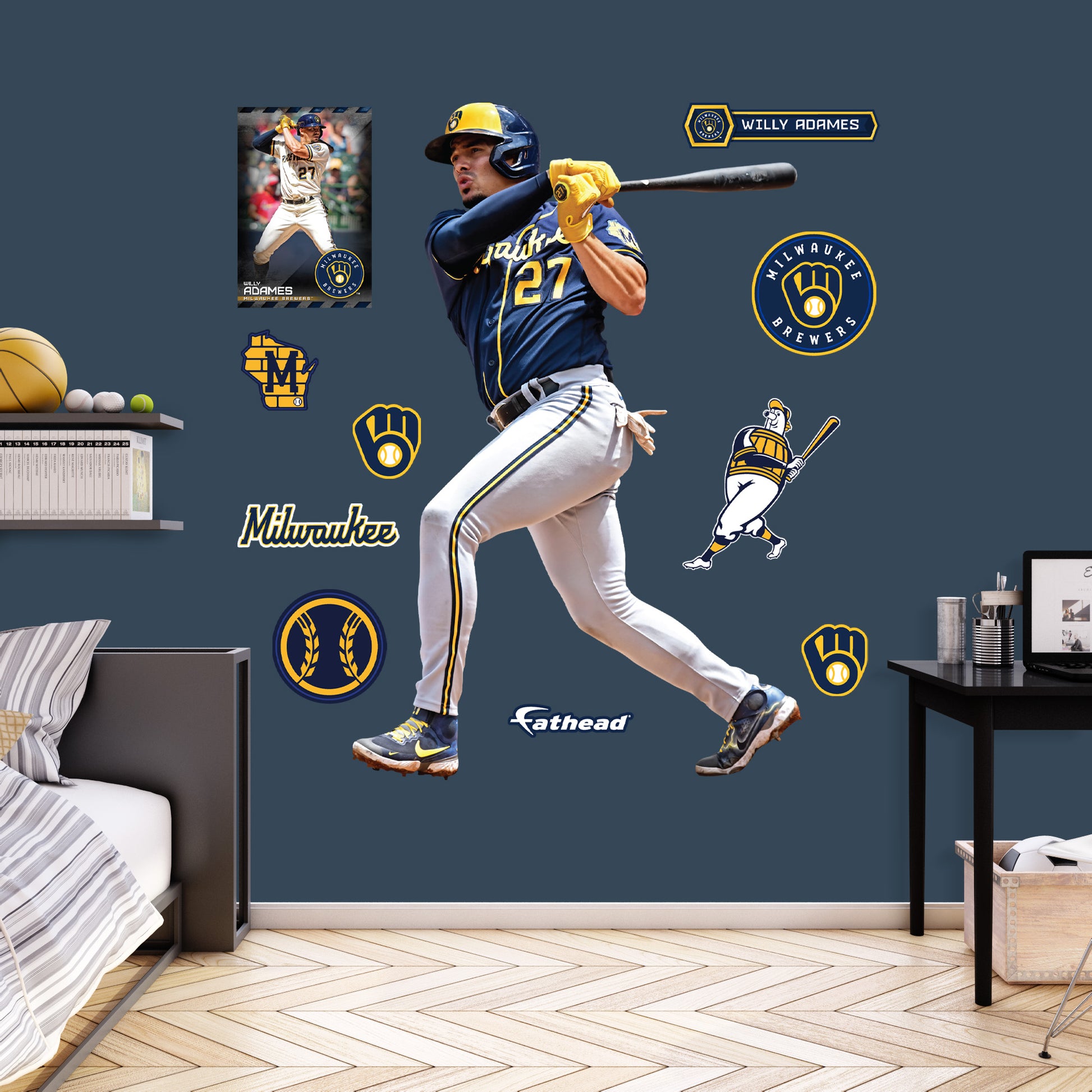 Milwaukee Brewers: Willy Adames 2023 - Officially Licensed MLB Removable  Adhesive Decal