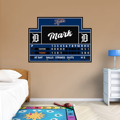 Detroit Tigers: Scoreboard Personalized Name        - Officially Licensed MLB Removable     Adhesive Decal