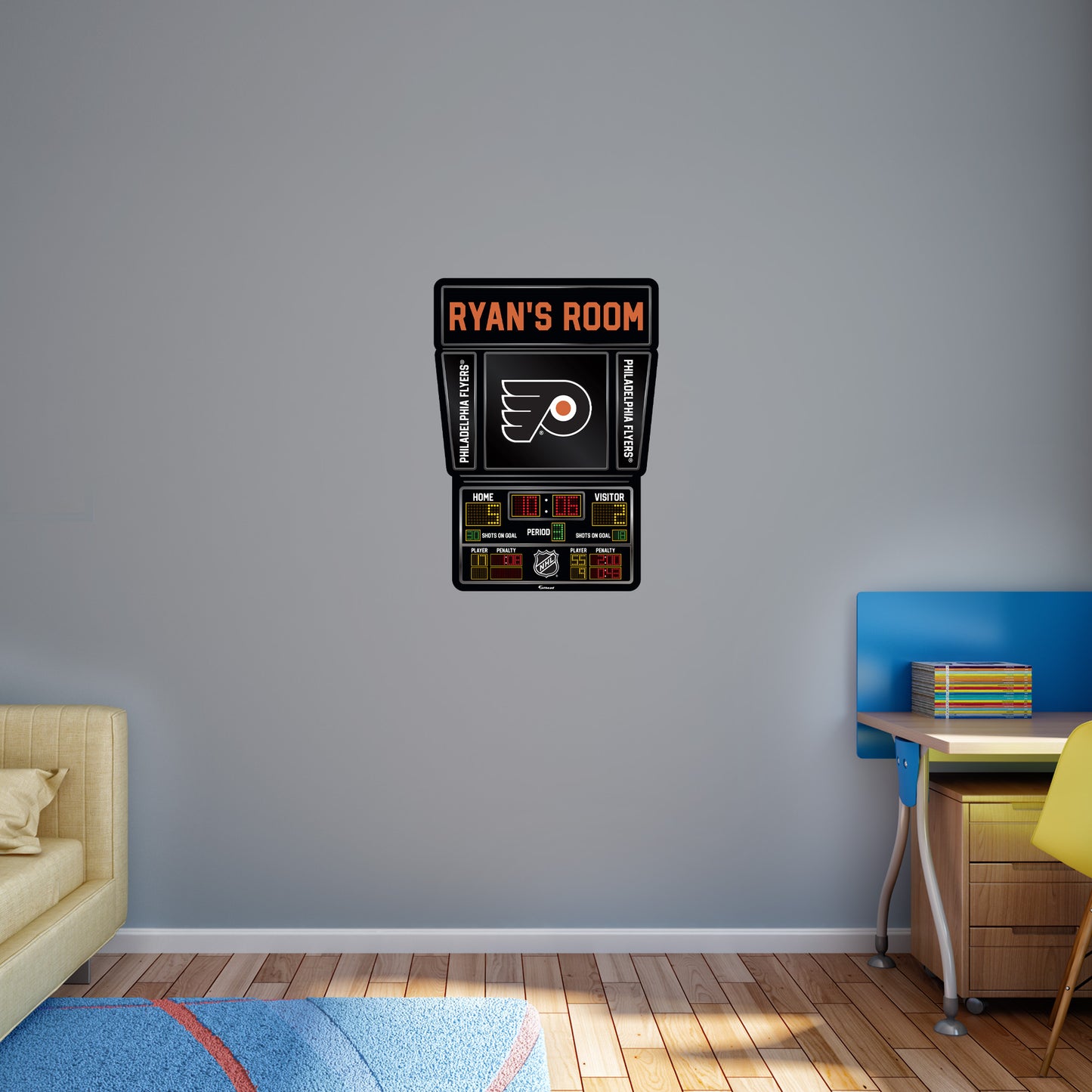 Philadelphia Flyers: Scoreboard Personalized Name        - Officially Licensed NHL Removable     Adhesive Decal