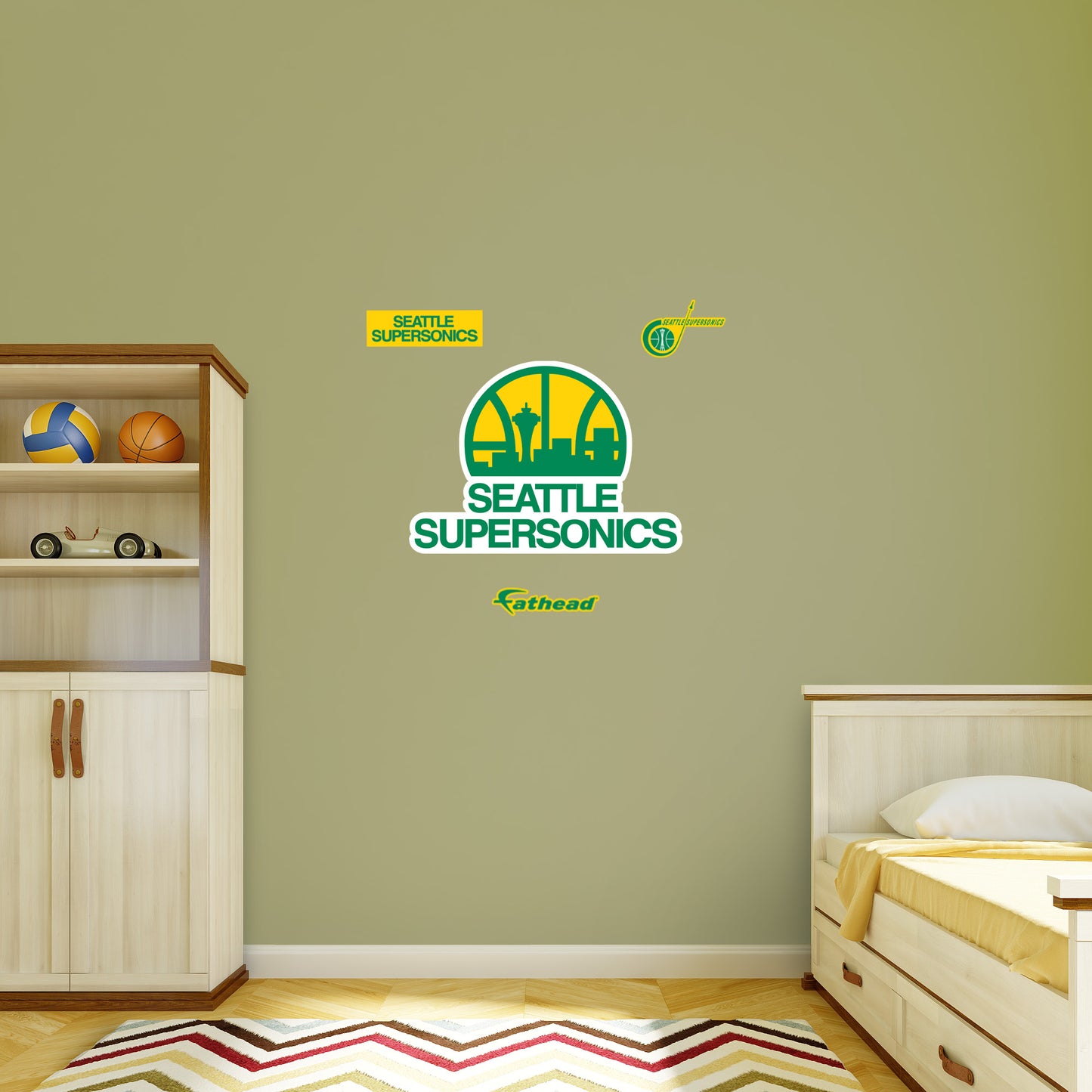 Seattle Supersonics:  1980's Classic Logo        - Officially Licensed NBA Removable     Adhesive Decal