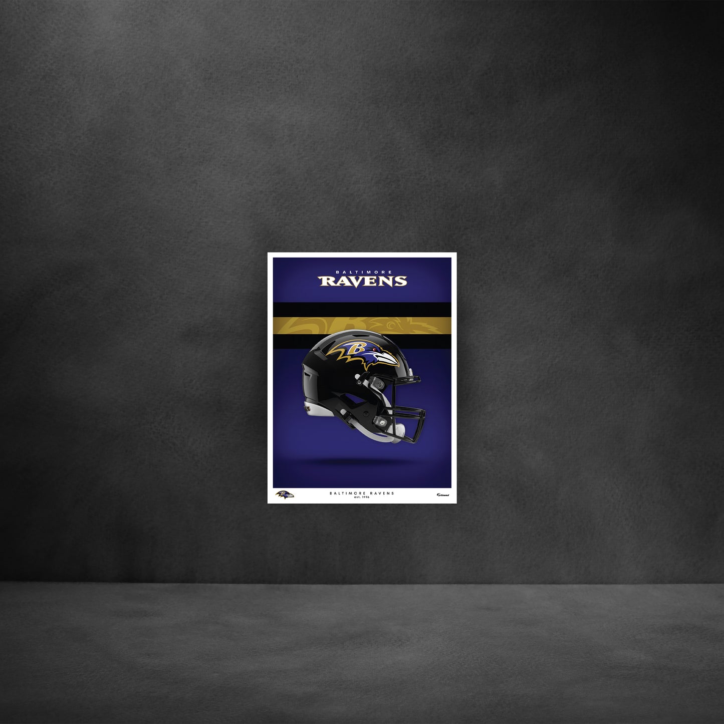 Baltimore Ravens - Helmet Series - Peel & Stick Poster - Official NFL - Reusable Vinyl Wall Decal