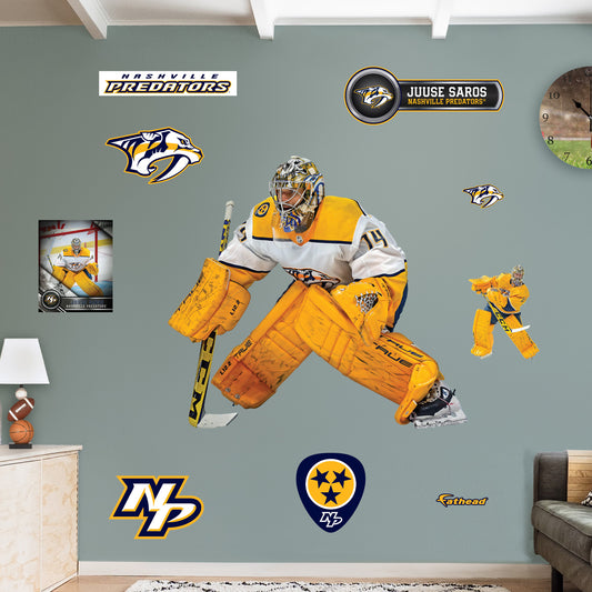 Nashville Predators: Juuse Saros        - Officially Licensed NHL Removable     Adhesive Decal