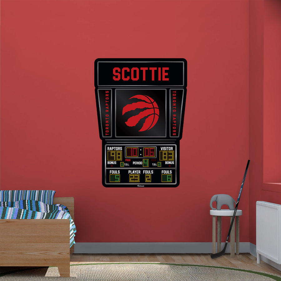 Toronto Raptors - Scoreboard Graphic - With Personalized Name - Official NBA - Vinyl Transfer Decal