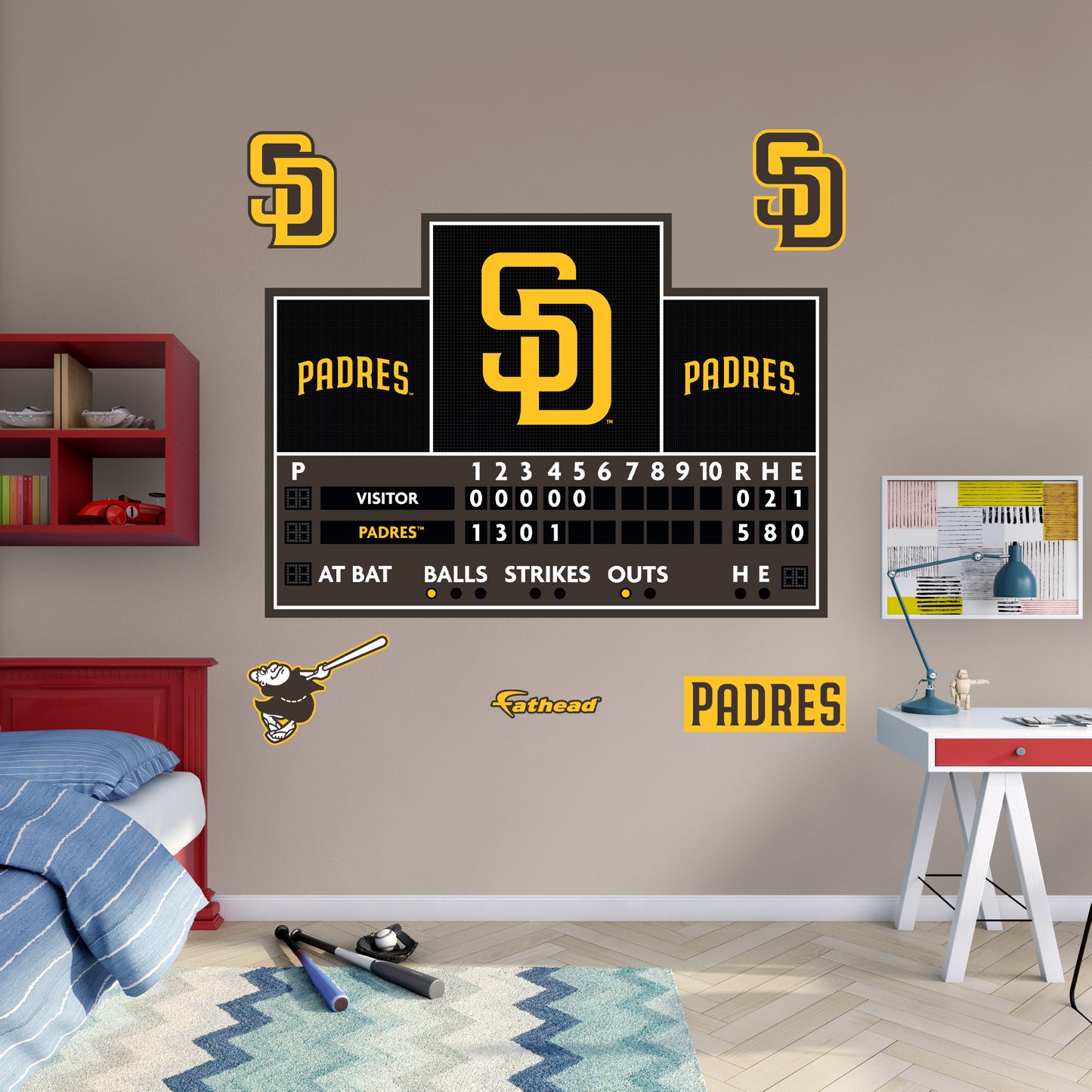 San Diego Padres:  Scoreboard        - Officially Licensed MLB Removable     Adhesive Decal