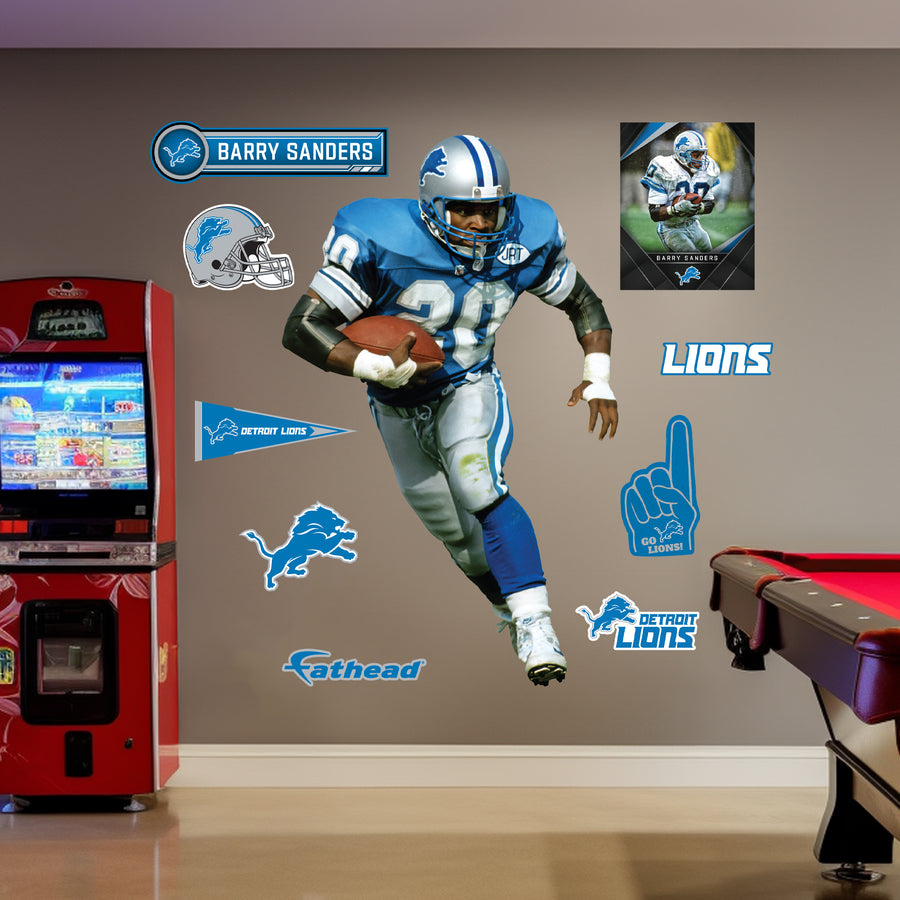 Barry Sanders - RealBig Legend Collection - Official NFL - Detroit Lions - Reusable Vinyl Wall Decals