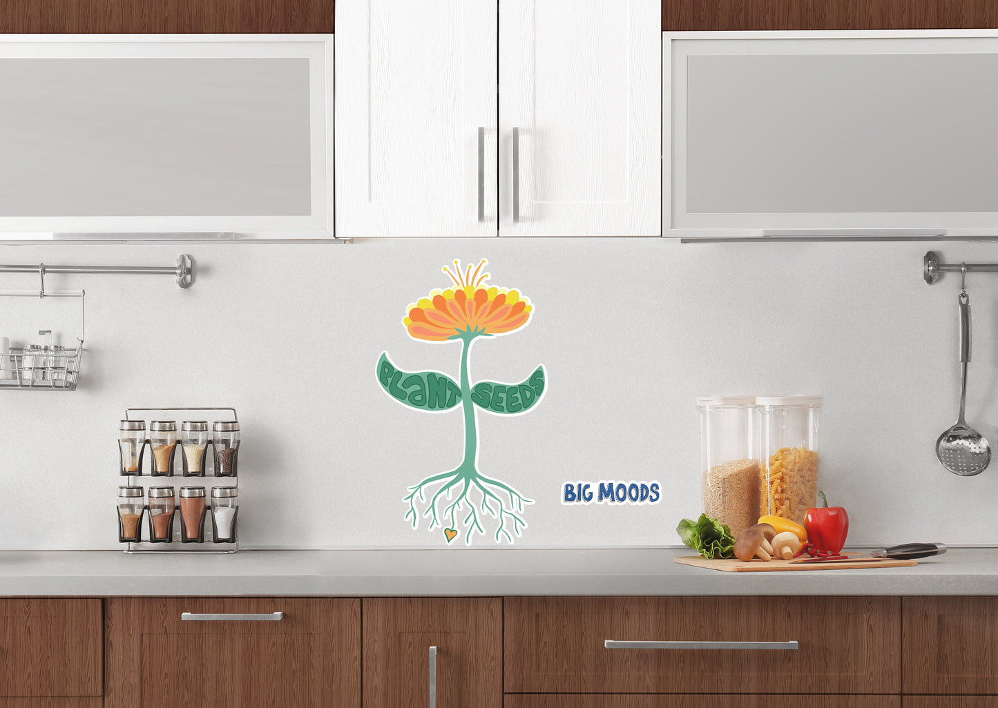 Plant Seeds Floral        - Officially Licensed Big Moods Removable     Adhesive Decal