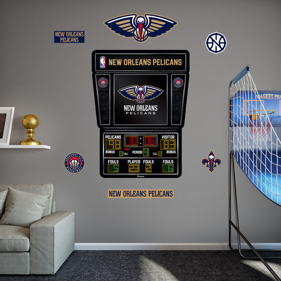 New Orleans Pelicans - RealBig Scoreboard Collection - Official NBA - Reusable Vinyl Wall Decals