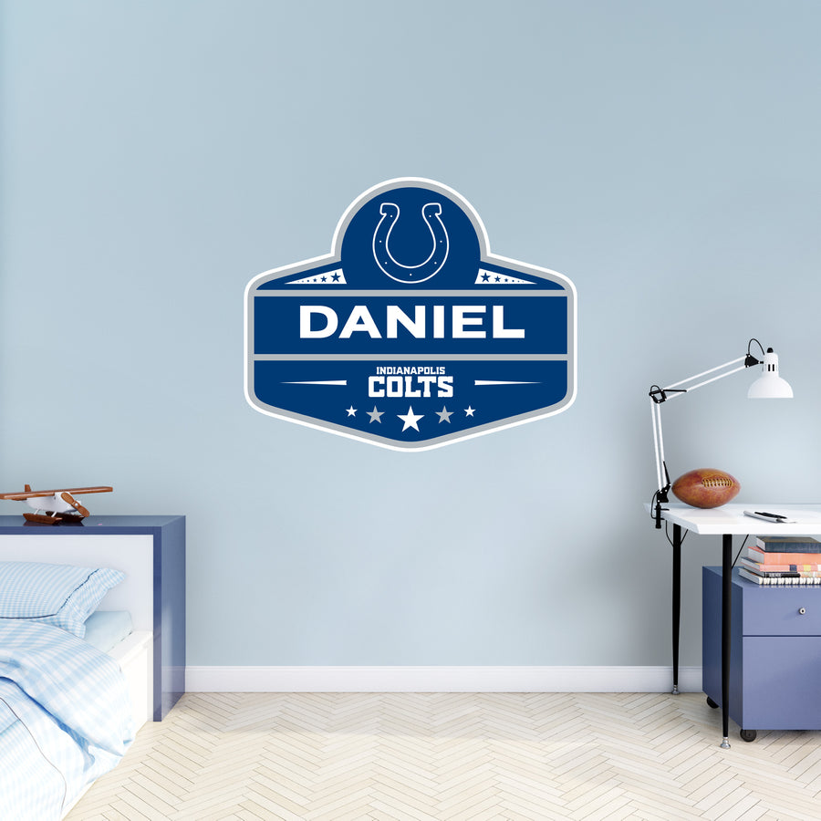 Indianapolis Colts - Badge - With Personalized Name - Official NFL - Reusable Vinyl Transfer Decal #2