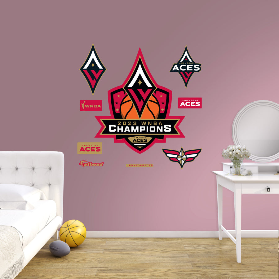 Las Vegas Aces - RealBig 2023 Champions Logo Collection - Official WNBA - Reusable Vinyl Wall Decals