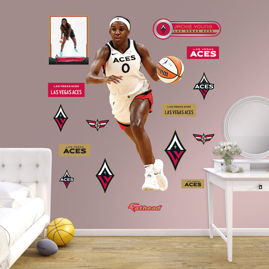 Las Vegas Aces: Jackie Young         - Officially Licensed WNBA Removable     Adhesive Decal