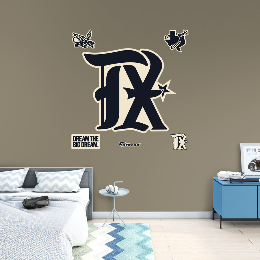 Texas Rangers - RealBig City Connect Logo Collection - Official MLB - Reusable Vinyl Wall Decals