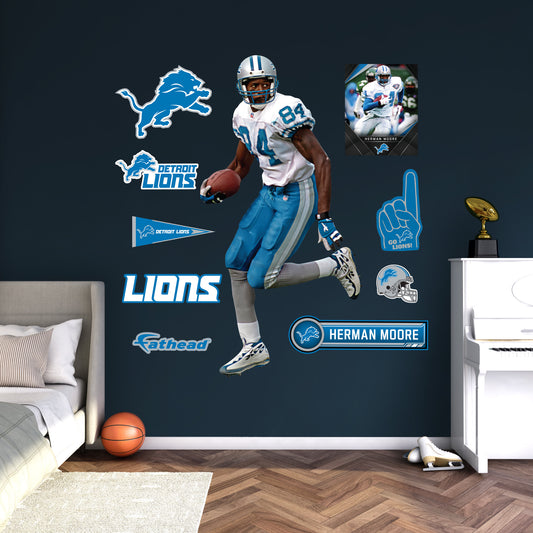 Detroit Lions: Herman Moore Legend        - Officially Licensed NFL Removable     Adhesive Decal