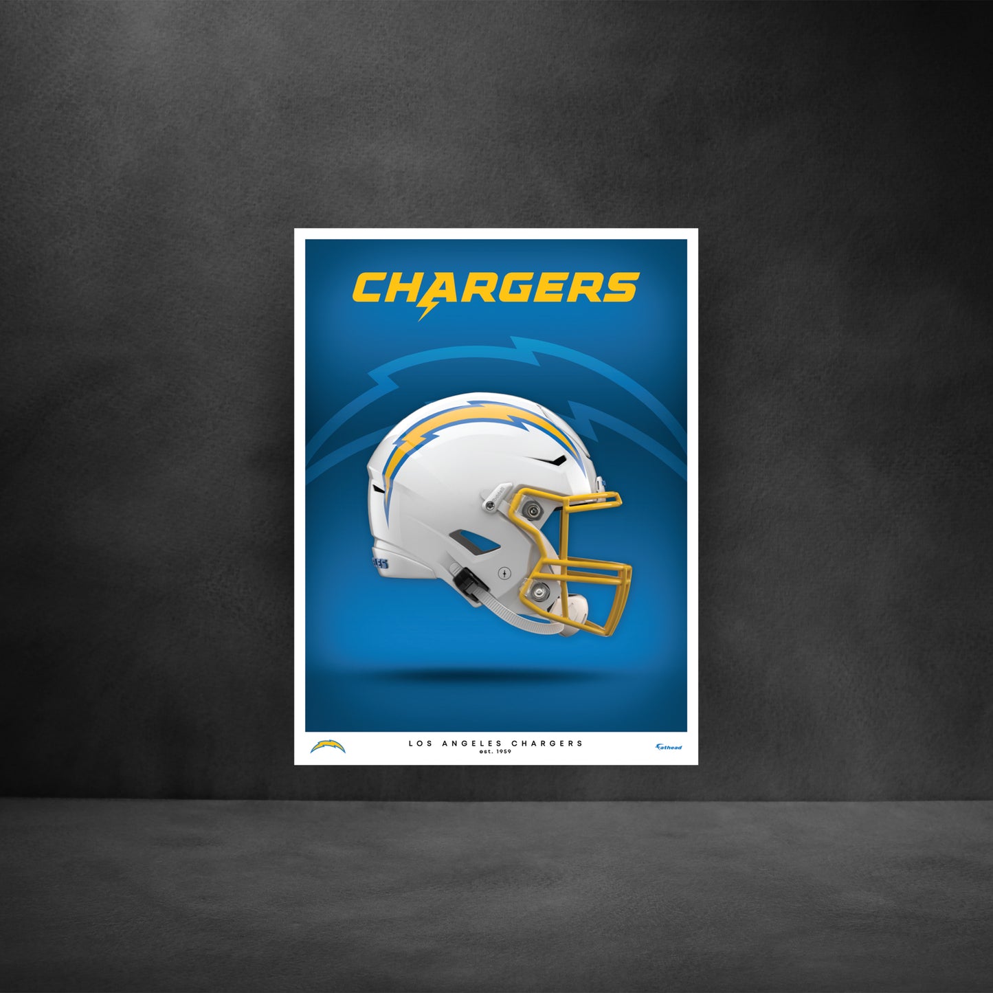 Los Angeles Chargers - Helmet Series - Peel & Stick Poster - Official NFL - Reusable Vinyl Wall Decal