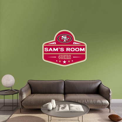 San Francisco 49ers:   Badge Personalized Name        - Officially Licensed NFL Removable     Adhesive Decal