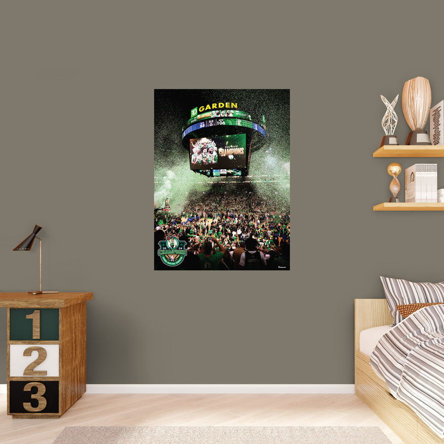 2024 Champions Scoreboard - Peel & Stick Poster - Official NBA - Boston Celtics - Reusable Vinyl Wall Decal