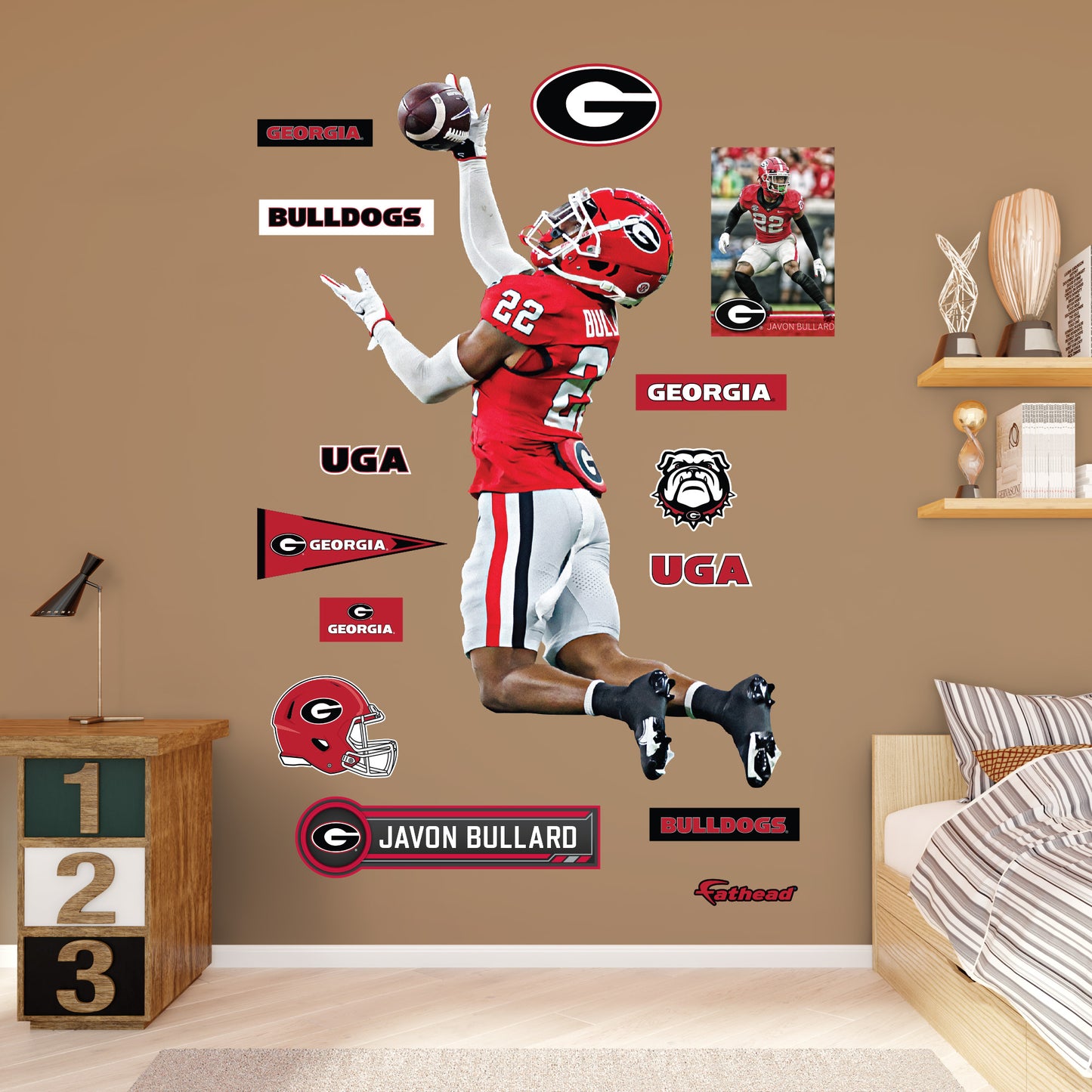 Georgia Bulldogs: Javon Bullard NIL        - Officially Licensed NCAA Removable     Adhesive Decal