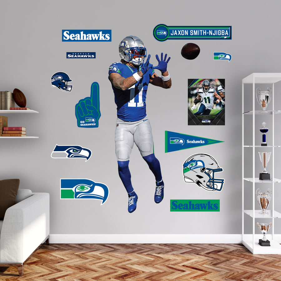 Jaxon Smith-Njigba - RealBig Throwback Collection - Official NFL - Seattle Seahawks - Reusable Vinyl Wall Decals