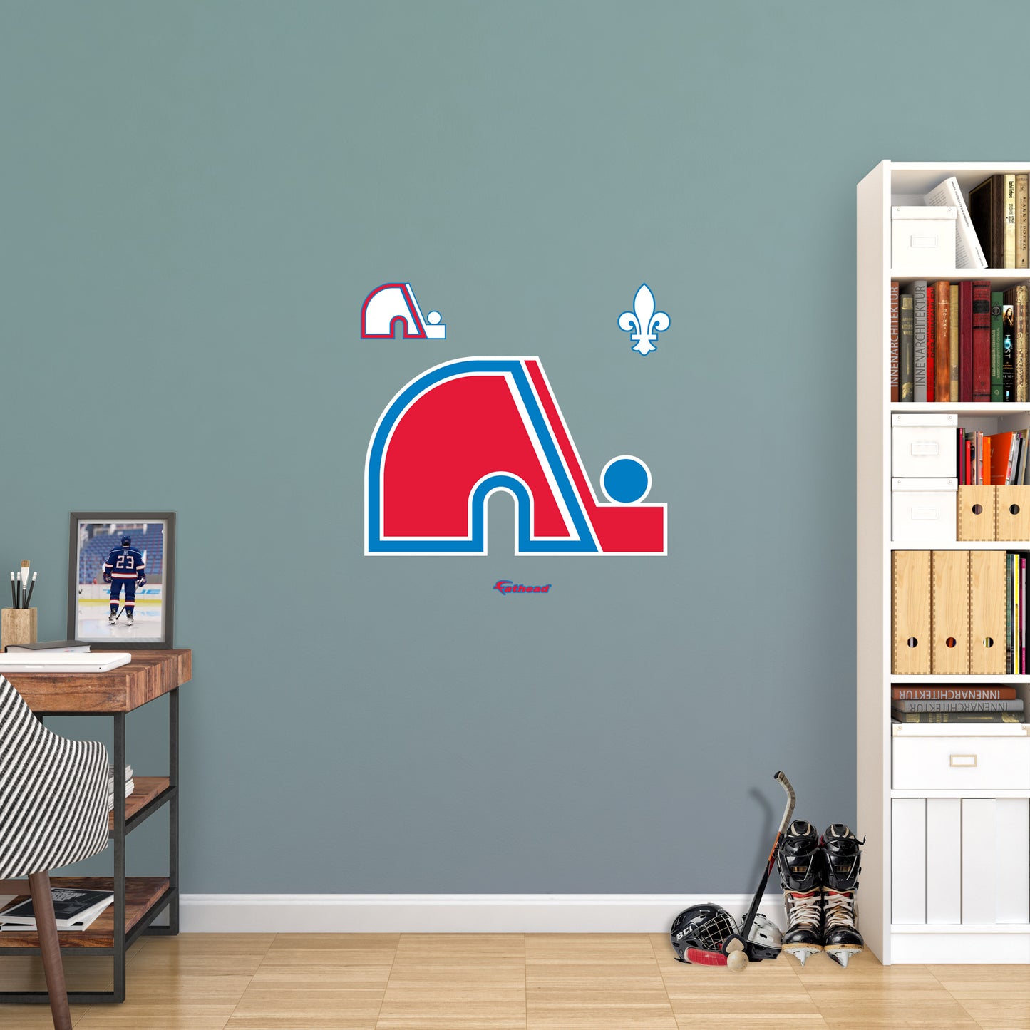 Quebec Nordiques:  Vintage Logo        - Officially Licensed NHL Removable     Adhesive Decal