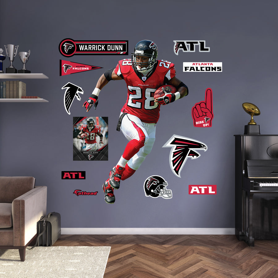 Warrick Dunn Legend - RealBig Collection - Official NFL - Atlanta Falcons - Reusable Vinyl Wall Decals