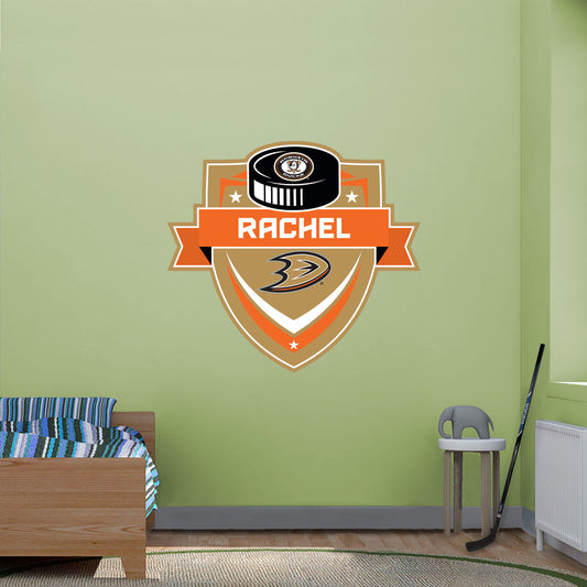 Anaheim Ducks:  2023 Badge Personalized Name        - Officially Licensed NHL Removable     Adhesive Decal