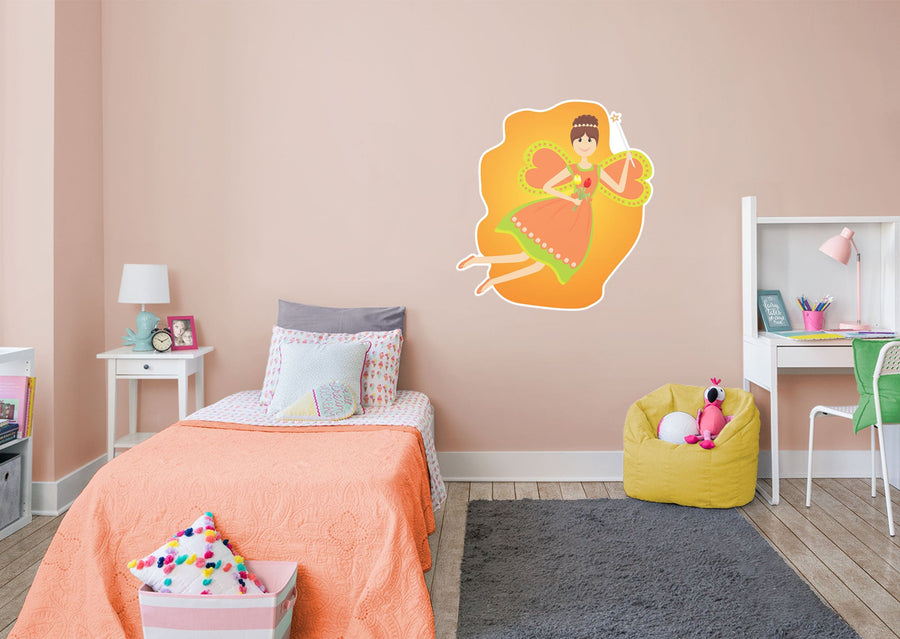 Nursery:  Flowers Fairy Icon        -   Removable     Adhesive Decal