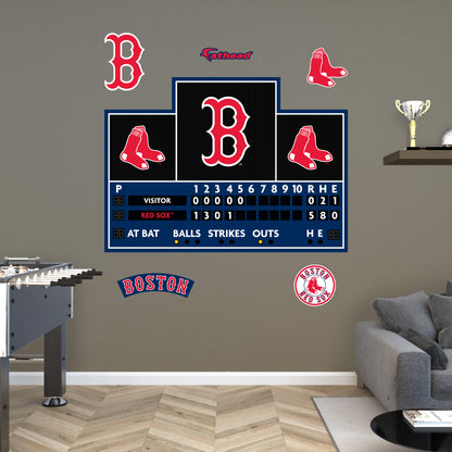 Boston Red Sox:  Scoreboard        - Officially Licensed MLB Removable     Adhesive Decal