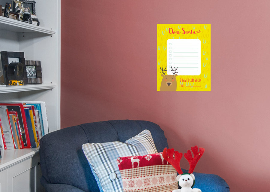 Christmas: Reindeer Dry Erase        -   Removable     Adhesive Decal