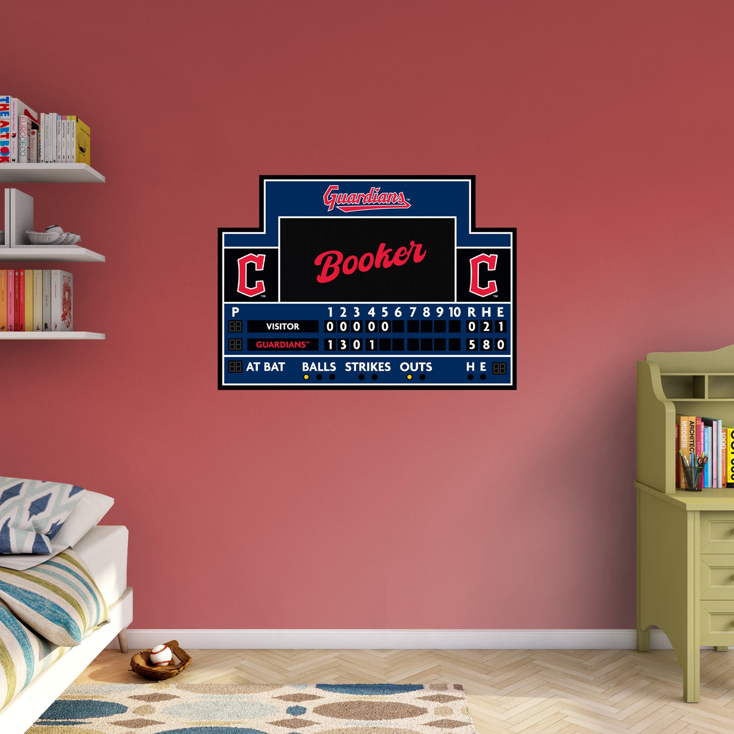 Cleveland Guardians: Scoreboard Personalized Name        - Officially Licensed MLB Removable     Adhesive Decal