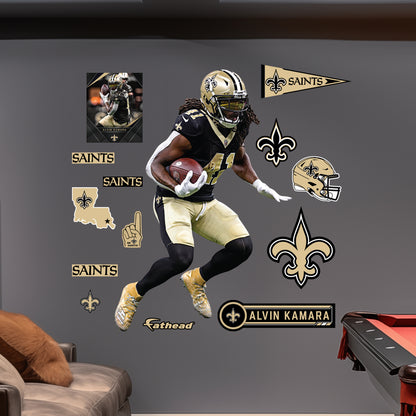 New Orleans Saints: Alvin Kamara         - Officially Licensed NFL Removable     Adhesive Decal