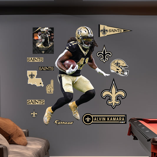 New Orleans Saints: Alvin Kamara         - Officially Licensed NFL Removable     Adhesive Decal