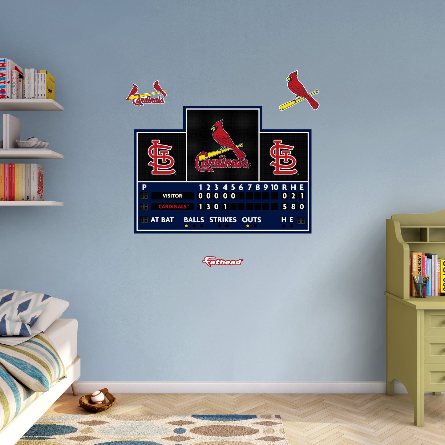 St. Louis Cardinals:  Scoreboard        - Officially Licensed MLB Removable     Adhesive Decal