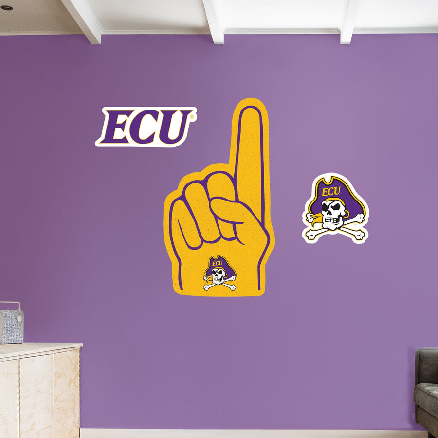 East Carolina Pirates - RealBig Foam Finger Collection - Official NCAA - Reusable Vinyl Wall Decals