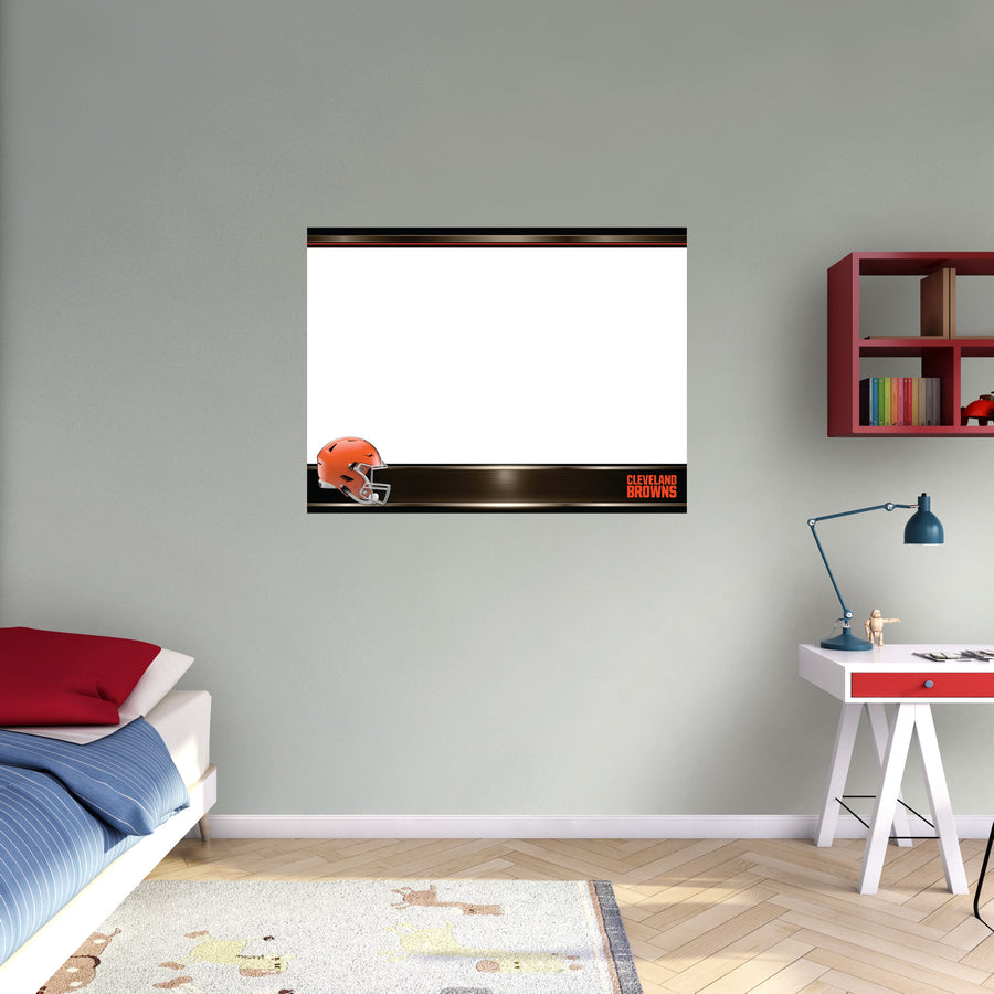 Cleveland Browns - Helmet - Dry Erase Whiteboard - Official NFL - Reusable Vinyl Wall Decal