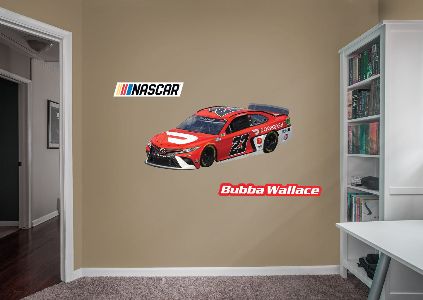 Bubba Wallace - RealBig Doordash Car Collection - Official NASCAR - Reusable Vinyl Wall Decals