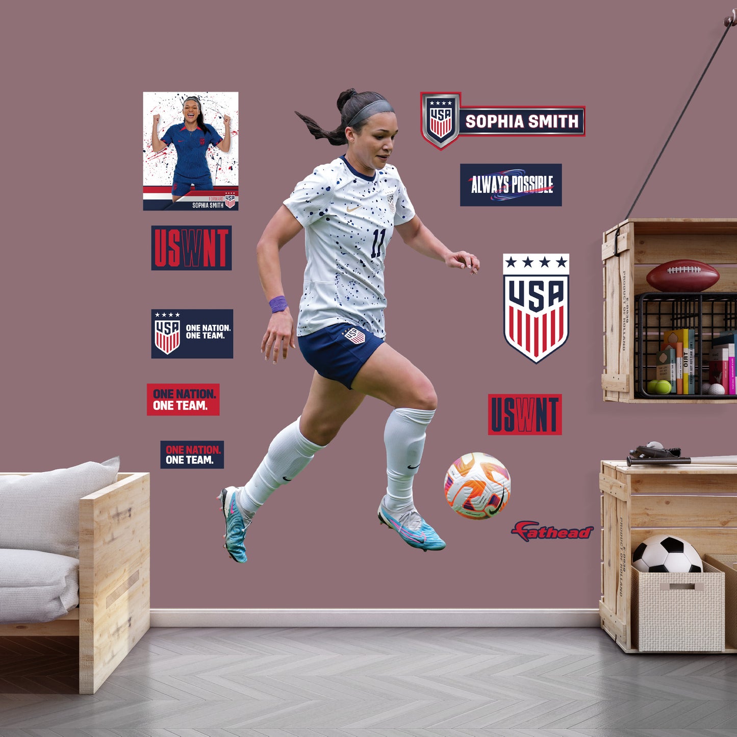 Sophia Smith 2023        - Officially Licensed USWNT Removable     Adhesive Decal