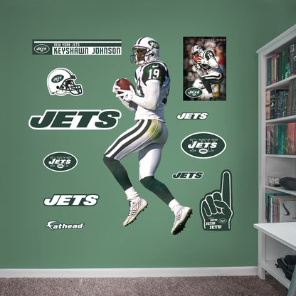 New York Jets: Keyshawn Johnson Legend        - Officially Licensed NFL Removable     Adhesive Decal