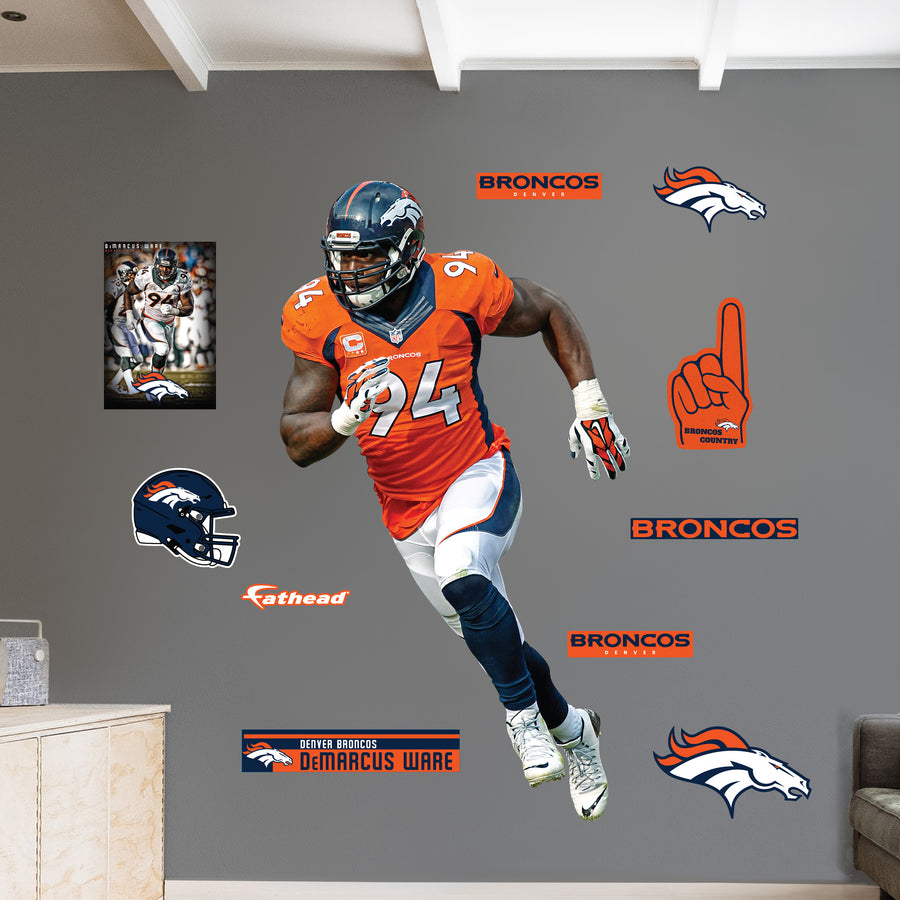 DeMarcus Ware - RealBig Legend Collection - Official NFL - Denver Broncos - Reusable Vinyl Wall Decals
