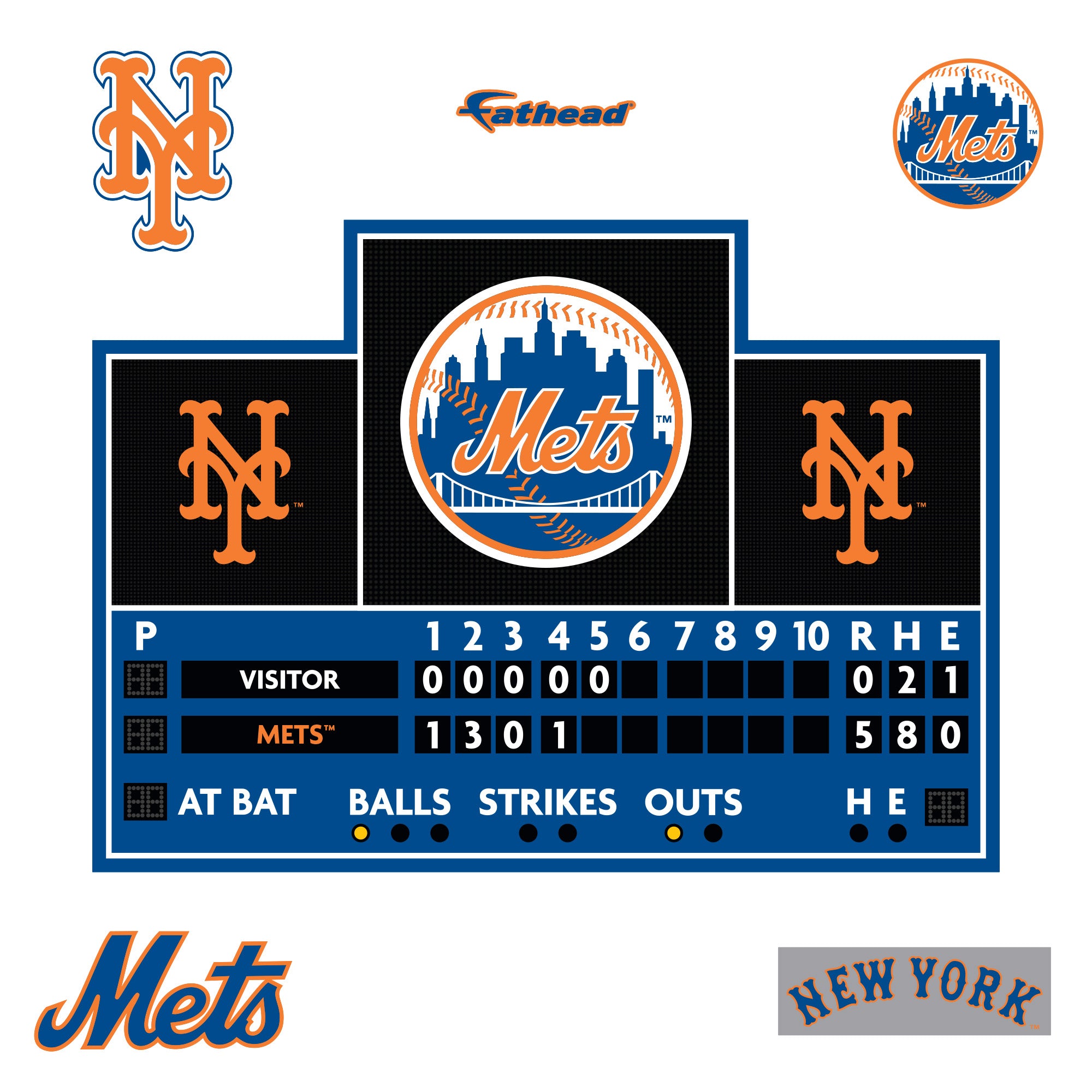 New York Mets - RealBig Scoreboard Collection - Official MLB - Reusabl ...