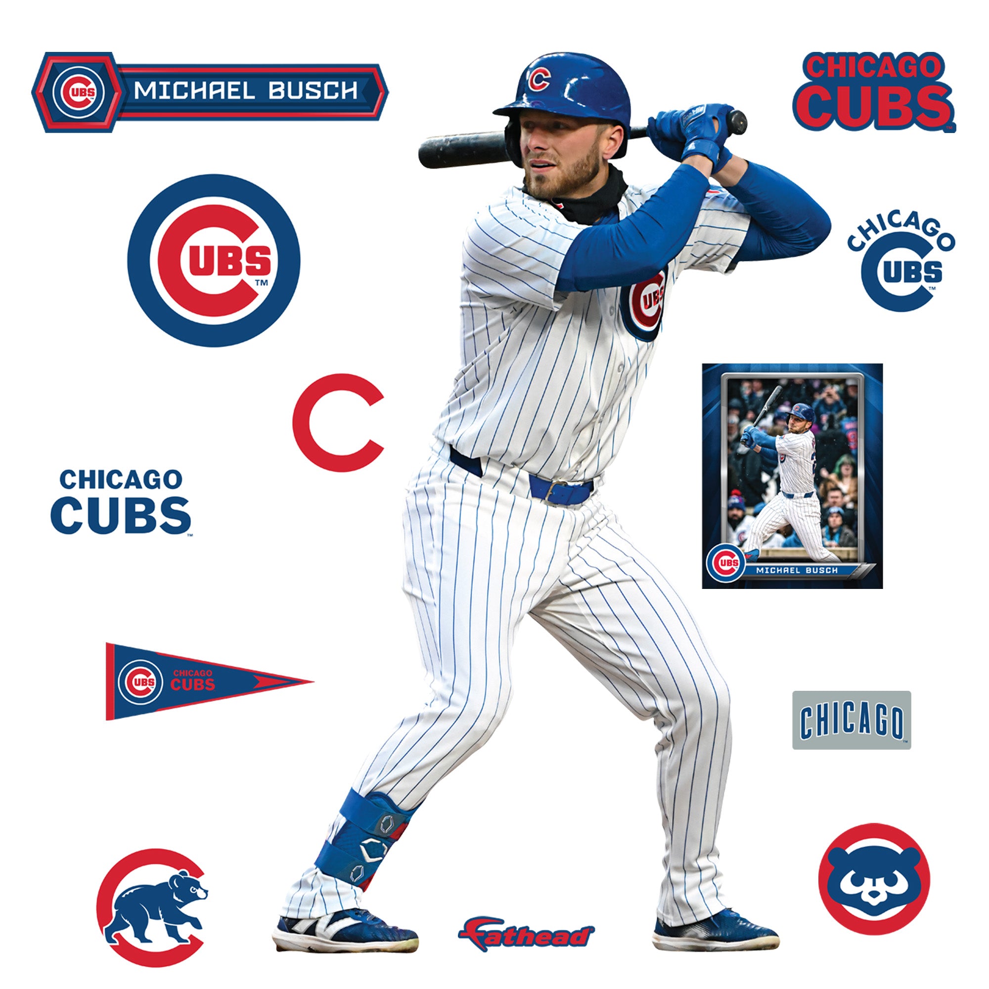 Cubs Sticker Box Michael Busch - RealBig Collection - Official MLB - Chicago Cubs - Reu ...