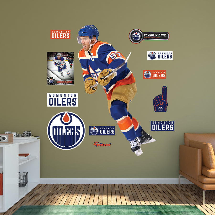Connor McDavid - RealBig Heritage Collection - Official NHL - Edmonton Oilers - Reusable Vinyl Wall Decals