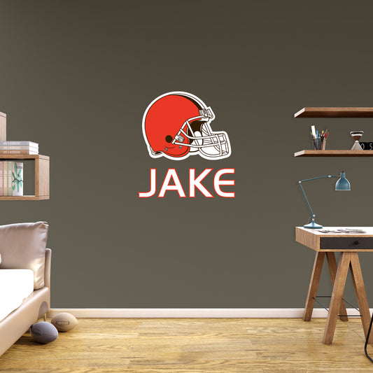 Cleveland Browns:  Stacked Personalized Name White Text PREMASK        - Officially Licensed NFL Removable     Adhesive Decal
