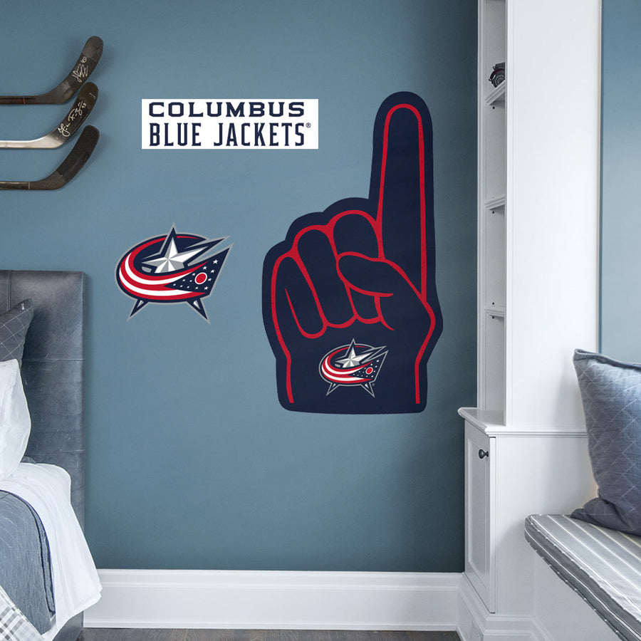 Columbus Blue Jackets - RealBig Foam Finger Collection - Official NHL - Reusable Vinyl Wall Decals