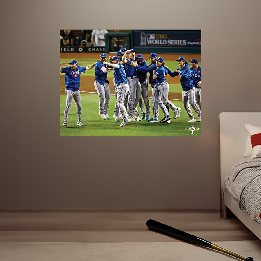 2023 World Series Champions Team Celebration - Peel & Stick Poster - Official MLB - Texas Rangers - Reusable Vinyl Wall Decal