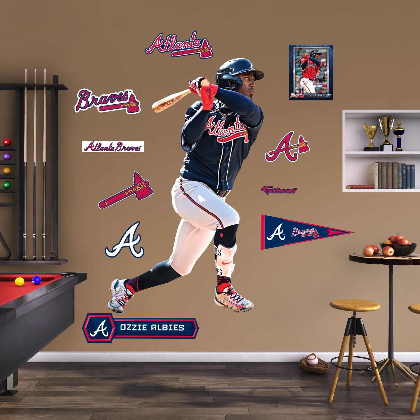 Atlanta Braves: Ozzie Albies 2023        - Officially Licensed MLB Removable     Adhesive Decal