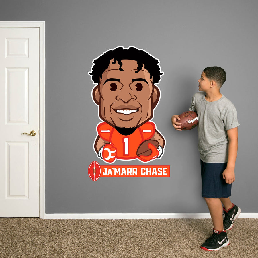 Ja'Marr Chase Emoji - RealBig Collection - Official NFLPA - Cincinnati Bengals - Reusable Vinyl Wall Decals
