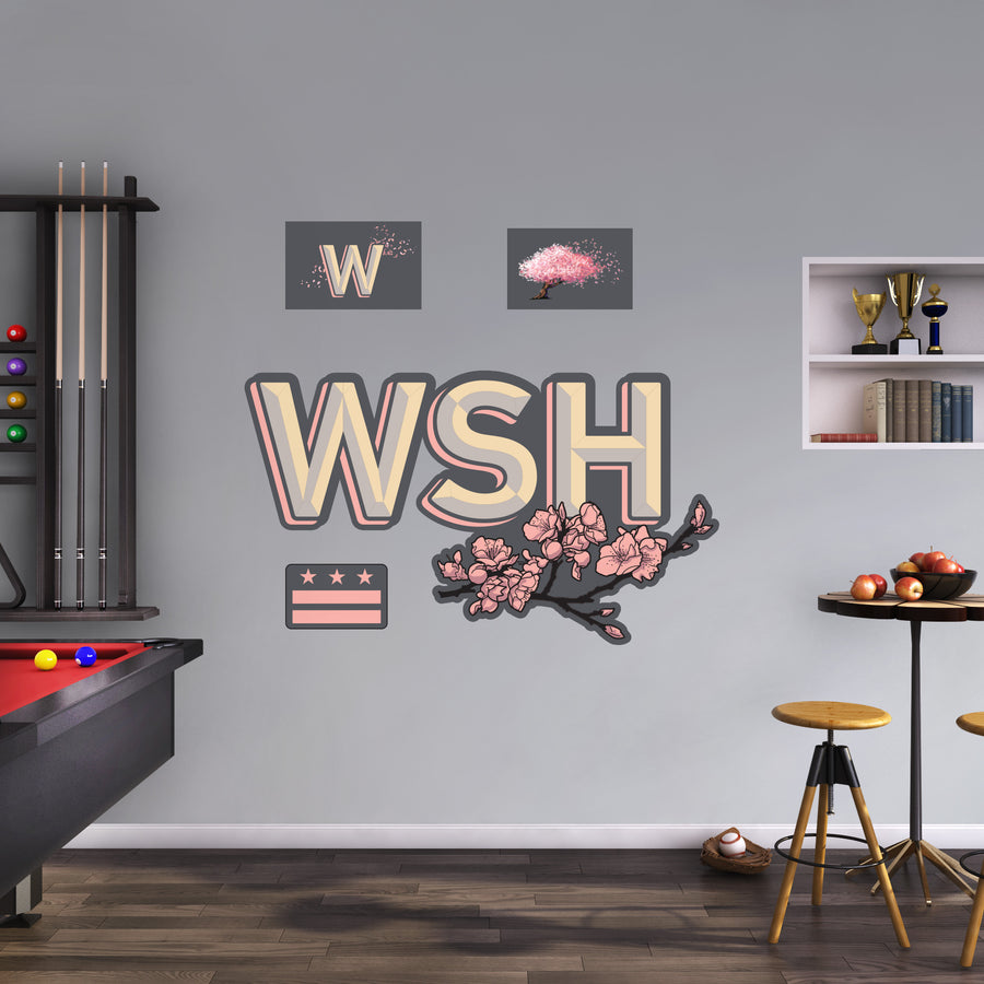 Washington Nationals - RealBig City Connect Logo Collection - Official MLB - Reusable Vinyl Wall Decals