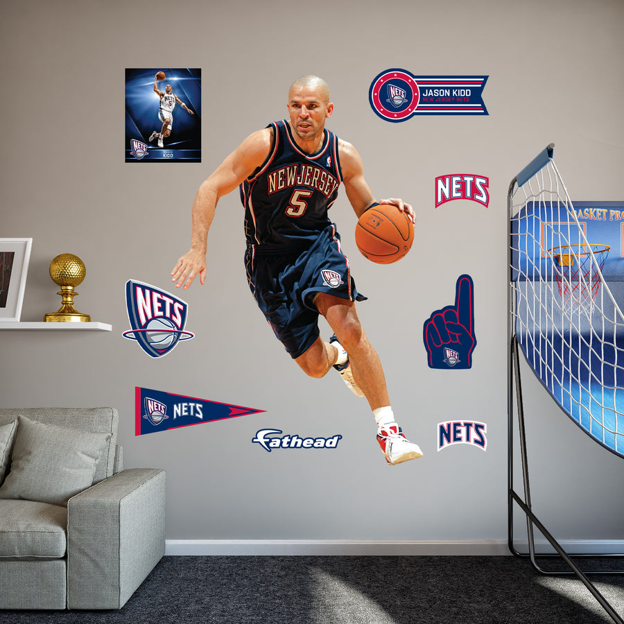 Jason Kidd - RealBig Nets Legend Collection - Official NBA - New Jersey Nets - Reusable Vinyl Wall Decals