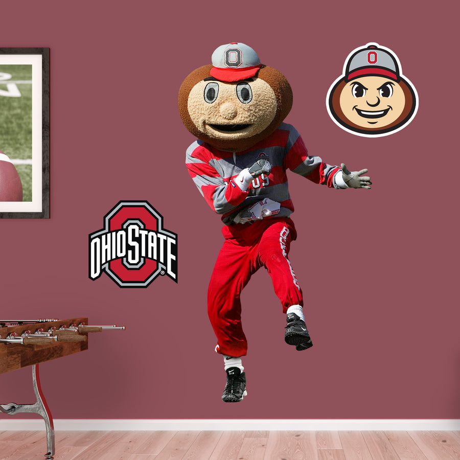 Brutus Mascot - RealBig Collection - Official NCAA - Ohio State Buckeyes - Reusable Vinyl Wall Decals